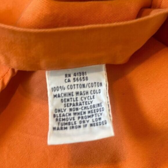 VTG Polo Ralph Lauren Shirt Mens Small Orange Type 1 Military Utility Button Up - Picture 9 of 9